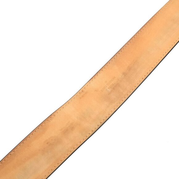 LOUIS VUITTON Logo Ceinture Jeans Belt Leather Black Silver Spain M6812 64KB381 - Picture 9 of 14